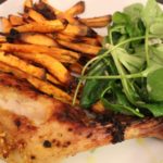 Zitronenhähnchen mit Süßkartoffelpommes